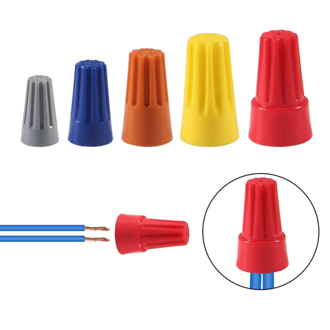 248 Piece Pro Grade Wire Connectors Set With Insulating Twist Caps And Spring For Grab And Go Quick Electrical Connections Color Coded Five Sizes In Grey Blue Orange Yellow Red
