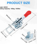 2 Pack Toggle Latch Clamp 40323 Heavy Duty Adjustable M5 X 30mm Quick Release 400lbs Holding Capacity Galvanized Iron Clamp for Smoker Lids Jigs Tool Boxes Cases, size chart