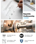Design and craftsmanship of a 36 Inch Linear Shower Drain with Brushed Nickel Finish, 304 Stainless Steel