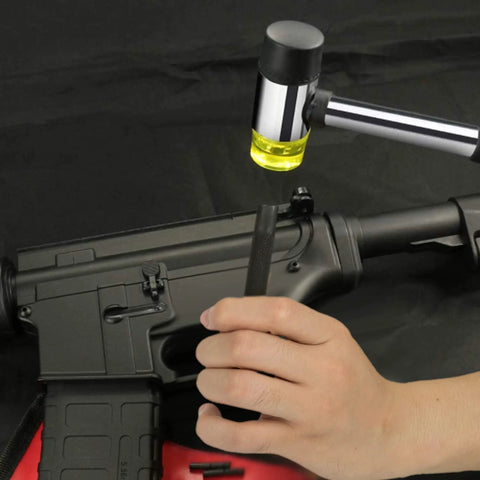 Using Roll Pin Punch Set With Storage Pouch And Hammer, 9 Piece Beefy Hardened Steel Removal Toolkit for rifle pin removal