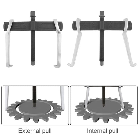 14 Inch Two Jaw Gear Puller Set With Adjustable Chrome Vanadium Steel Construction for internal and external pulling of gears.