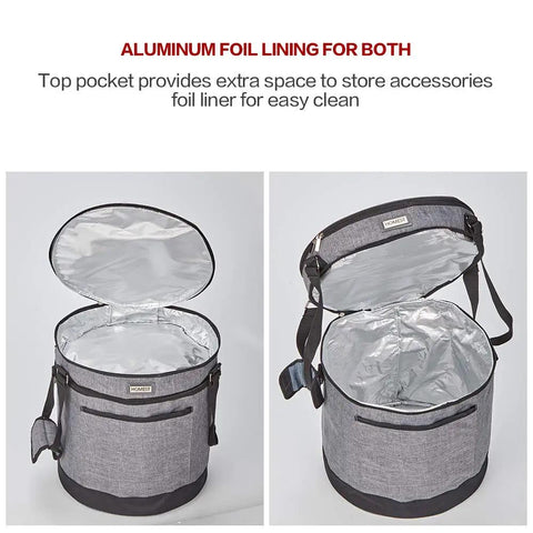 Two Compartment Travel Carry Bag For 8 Qt Instant Pot Pressure Cooker On The Go Insulated Tote With Accessory Pockets Grey