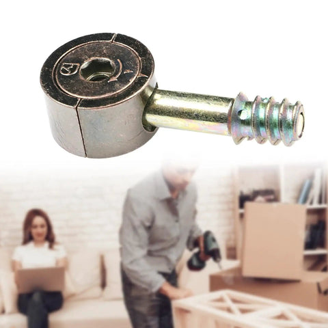 Bronze Cam Lock Fasteners For Furniture Beefy Yet Easy Install For Tables Beds And Chairs Heavy Duty Connectors shown in detail