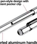 Built Different Tungsten Carbide Scribe Metal Etching Pen And Glass Tile Marking Tool Featuring A Smooth Reversible Chuck with knurled aluminum handle.