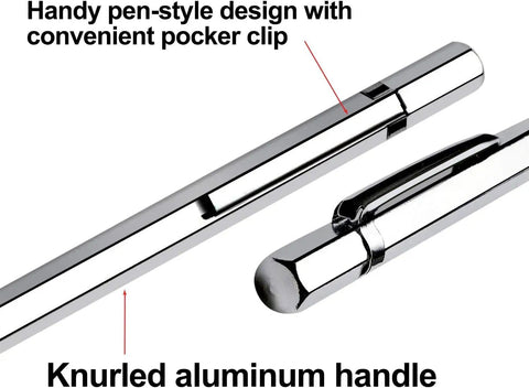 Built Different Tungsten Carbide Scribe Metal Etching Pen And Glass Tile Marking Tool Featuring A Smooth Reversible Chuck with knurled aluminum handle.