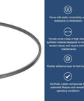 Close-up of Two 44 Inch Classic Wrapped Rubber V Belts Set For Heavy Duty Drive In Motors Lawn Equipment And Machinery, 3L440 Profile