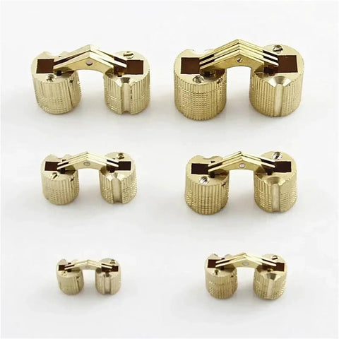 Hidden Cabinet Hinges Copper Brass Mount For 8 To 18mm Doors Concealed Hardware on white background
