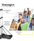 Collage showcasing Folding Luggage Cart With 88 Lb Load Capacity Lightweight Durable Aluminum Alloy Frame for various uses.