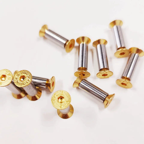 10 Pieces Knife Handle Hardware Kit M4 Screws Nuts Bolts Rivets With Flat Hex Head Gold Finish For Knife Repair Custom Grips And Gear Building Dope Quality visible.