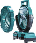 18V LXT Cordless Oscillating Fan 9-1/4 Inch in teal with detachable grille, three speed settings, tool only