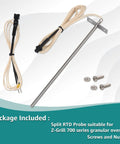 Pro Grade Precision RTD Temperature Probe Sensor For Z-Grill 700 Series Pellet Grills Replacement ZG-RTD-2 7-inch stainless steel