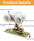 Pocket Door Roller Replacement Kit Three Quarter Inch Sliding Door Wheels With Top Hanger for detailed view.