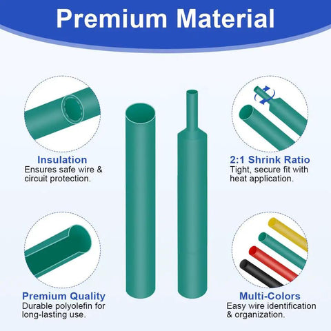 Pro Grade 164 Piece Heat Shrink Tubing Kit Eight Sizes For Auto Industrial And Home Wiring Color Coded Insulation