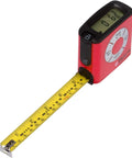 Digital Tape Measure Three Quarter Inch By Sixteen Foot Pro Grade Build Weatherproof Polycarbonate Housing with display in use