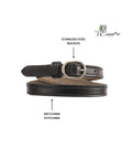 Genuine Leather Spur Straps For Horse Riding Adjustable Old School English Style close-up of black strap with buckle