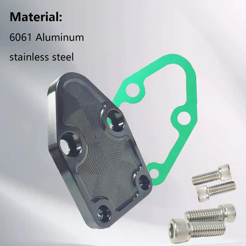 Chevy Small Block Fuel Pump Plate Kit With Gasket Bolt On Drop In Fit For 283 327 350 400 Engines Easy Replacement For Worn Out Parts High Quality Engine Plate, 6061 aluminum with gasket and bolts