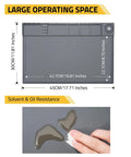 All In One Gun Cleaning Kit With Magnetic Cleaning Mat For Multi Caliber From 9mm To.223 Includes 3 Cleaning Snakes 100 Patches 50 Swabs 3 Brushes 1 Metal Pick And Dual Oil Bottles For Quick Mess Free Cleanup, 17.7x11.8 in mat