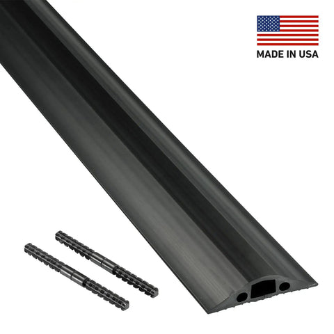 30ft Floor Cord Cover With Linkable Cable Protector To Hide Extension Cords And Prevent Trip Hazards Heavy Duty Cord Hider Workhorse For Home Or Office Black Made In USA Flexible Abrasion Resistant PVC Coils To Lay Flat