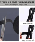 54 Yards Of One Half Inch Reusable Cable Ties For Easy No Fuss Cable Management being cut and bundled with cords