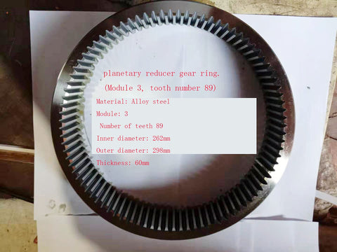 Internal Gear Ring For Planetary Reducers, Module 3, 89 Teeth, Heavy-Duty Torque Gear Ring For Industrial Machinery