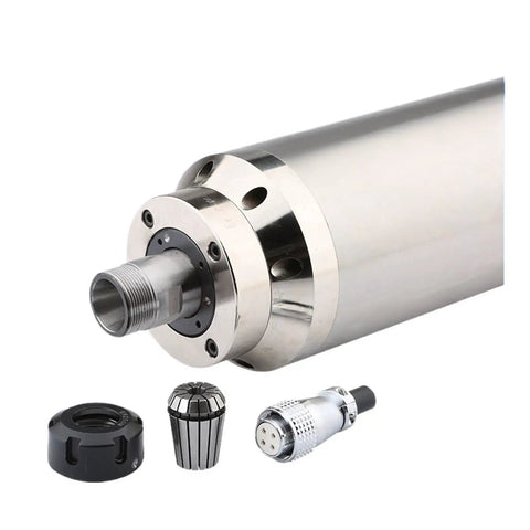 Water Cooled CNC Spindle 4.0KW 24000 RPM ER25 Four Bearings Setup with connectors and flange.