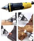 Workhorse 500W Rotary Tool Kit With Six Step Speed Control Up To 31000 RPM Electric Mini Die Grinder and Carving Set using on wood and metal surfaces.