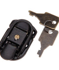Old School Antique Bronze Key Hasp Lock For Vintage Wooden Boxes And Furniture, 58x34mm Box Lock With Toggle Latch, keys included