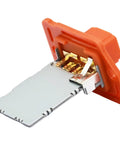 Manual Control Blower Motor Resistor For Hyundai Elantra And Elantra Coupe, detailed view of electrical connectors and body.