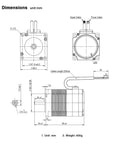 Technical diagram of Nema 23 Integrated Servo Stepper Motor with dimensions and cable lengths.