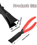 Two Pack Hand Seamers For Sheet Metal Pliers Set With 45 Degree And Straight Jaws showing size dimensions and red handles