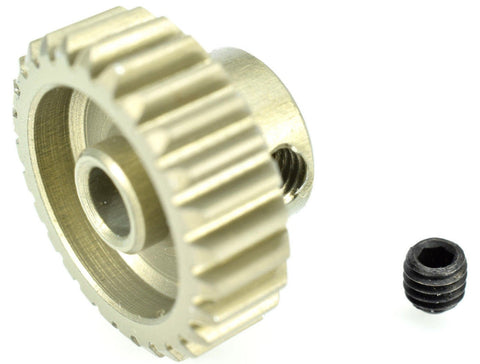 48 Pitch Aluminum Pinion Gear Set for RC Cars, Trucks and Off Road Rigs, Fits Motors With One Eighth Inch Output Shaft, Works With Most 540 And 550 Size Motors, Lightweight Aluminum Build, Includes Four Set Screws
