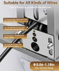 Heavy Duty Professional Grade Wire Stripping Machine That Shreds Thick Cables With No Sweat Manual Or Electric Drill Powered Cable Stripper Tool For Scrap Wiring And Dependable Jobs showing wire diameter range and compatibility with various cables.