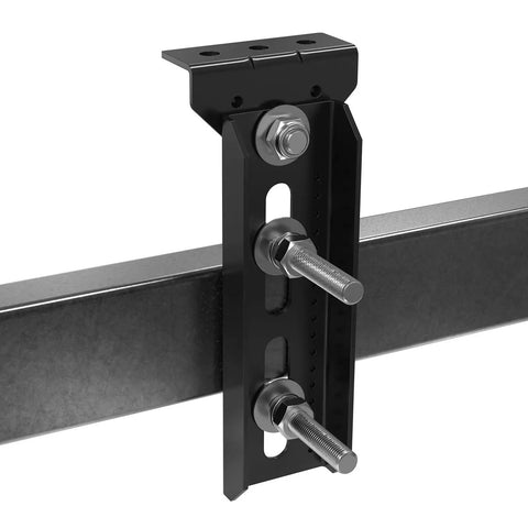 Rock Solid Universal 4 Pcs 8 Inch Boat Trailer Bunk Brackets With Swivel Top U Bolt Kit For Pontoon And Jet Hulls close-up of steel brackets with bolts.