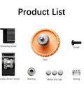 P2S Extruder Gear Assembly Replacement For P2S Stainless Steel Drive Gear Kit components labeled, including gear and bearing.