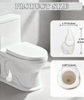 Set Of 2 White Elephant Toilet Bolt Covers Decorative Ceramic Screw Caps shown with dimensions for modern bathroom decor.
