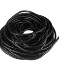 Spiral Cable Wrap 1/2 Inch Black, 23 Ft Long Wire Organizer For Cable Management in coiled position on white background.