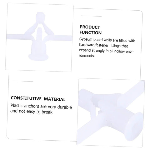 Aircraft Expansion Plug Nails Drywall Repair Kit 100 Pack Wall Fixer For Drywall And Concrete Anchors product information.