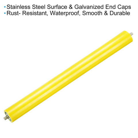 Polyurethane Coated Conveyor Roller 2.4 Inch Diameter 24 Inch Length 2 Pack Stainless Steel Transmission Replacement Part