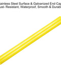 Beefy Polyurethane Coated Conveyor Roller With Stainless Steel Shaft And Galvanized End Cap Yellow 2.4 Inch Diameter By 24 Inch Length Replacement Part For Industrial Conveyors, angled view