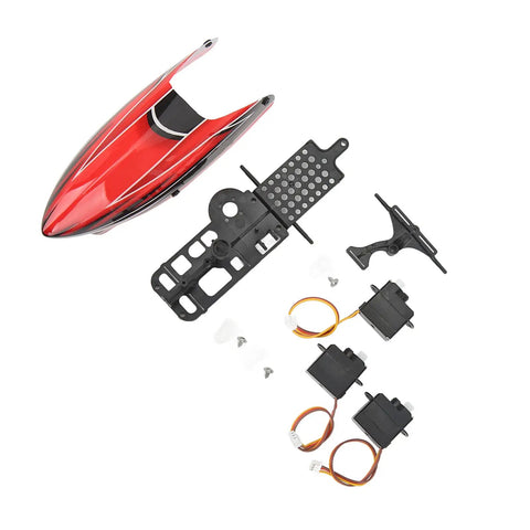 Heavy Duty Lightweight Servo Motor Upgrade For XK K110 RC Helicopter Slick Plastic Refit Parts, including servos and mounting plate.