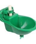 Heavy Duty Automatic Livestock Water Bowl For Farm Animals with self filling design, green plastic, 230mm x 180mm for goats and cows.
