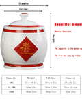 Gotta Love This Hella Spacious Ceramic Rice Crock Hits Different Chinese Style Porcelain Storage Jar, 15kg, with red accents.
