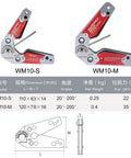 LISHUAI welding magnet clamp WM10-S and WM10-M, silver metal with red label, adjustable 20–200°.