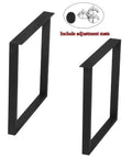 Industrial Rustic Iron Table Legs Set of 2, 28 Inch High by 24 Inch Wide with adjustment mats