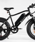 Powerful 1000W Fat Tire Electric Bike For Adults And Teens, 20 MPH Top Speed, 20x4 Fat Tires, Removable 10.4Ah Battery, USB Charging Port, 7-Speed Mountain And Commuter Ebike, Four Bikes In One For City, Trail, Snow And More. Black fat tire e-bike with rear rack and disc brakes