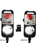 Front view of two 5V MPG CNC handwheel controllers with emergency stops for 4-6 axis machines, shown side by side.
