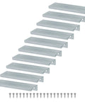 Six-Pack Aluminum Drawer Edge Pulls 3.15 Inch Concealed Tab Handles in Brushed Grey with screws for cabinets and drawers.