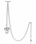 Mens Albert Chain Pocket Watch Curb Link Key Chain With Dragon Pendant And T Bar Fob Vintage Silver Tone Swivel Clip Two Hooks