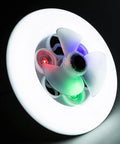 LYLXGHYHP Modern Ceiling Fan with Light for Bedroom Study Room, 3, featuring colorful LED lights and sleek design.