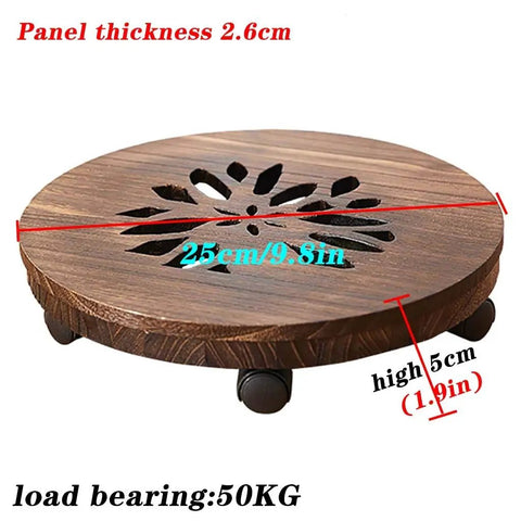 Real Pine Wood Plant Dolly With Heavy Duty Roll Casters And Waterproof Base For No Sweat Moving Indoor Outdoor Flower Pots Up To Two Hundred Pounds Superb Ride